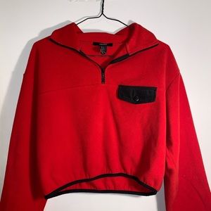 forever 21 cropped fleece sweater 🍒